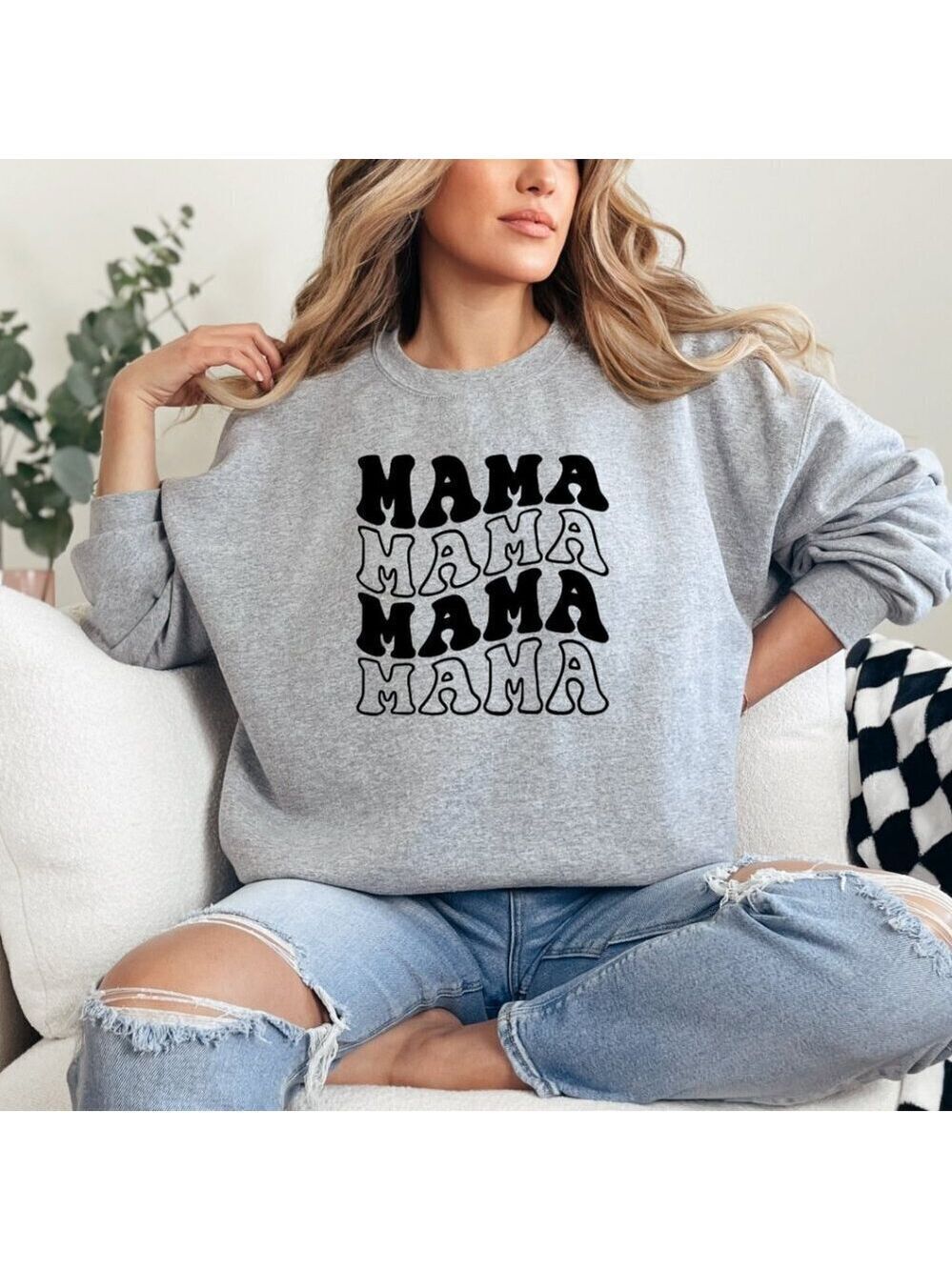 Mama Mama custom crewneck Sweatshirt sweater Hand Crafted